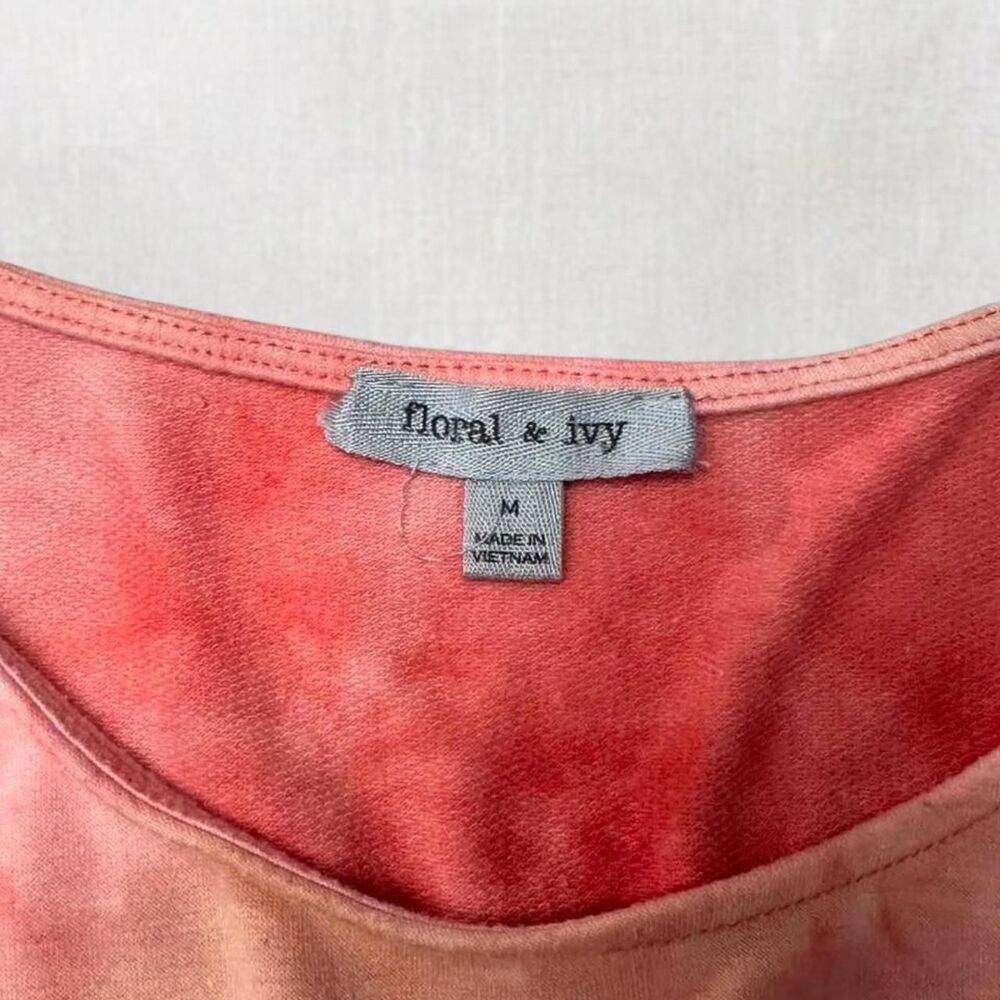 Y2K Summer Style Floral & Ivy pink Tie Dye Top with Twist Bottom - Picture 7 of 7